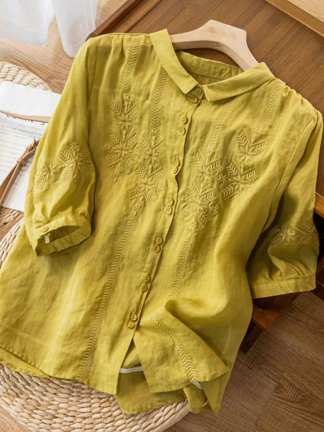 Pure Cotton Embroidered  Top